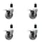 Service Caster 4'' Semi Steel Swivel 1-1/2'' Expanding Stem Caster Set Total Lock Brake, 4PK SCC-EXTTL20S414-SSS-112-4 - alternate 1